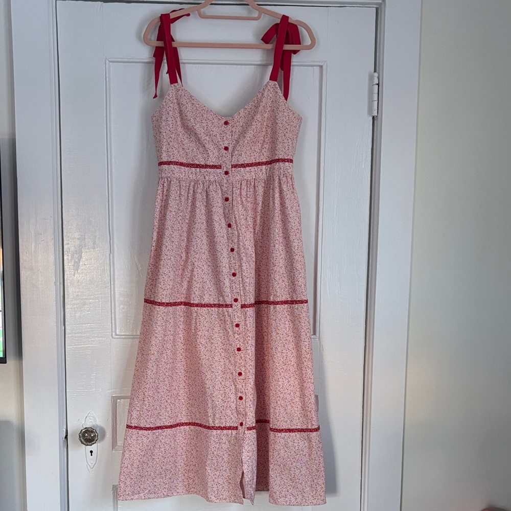 La Ligne Pink and Red Midi Dress
